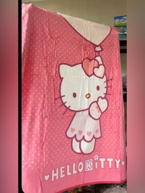 Hello Kitty Pink Polka Dot Blanket